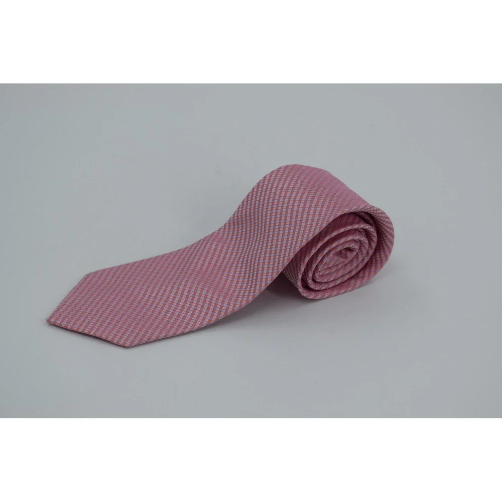 Calvin Klein Men's Silk Necktie‎ Pink Checkered Business Formal Dress